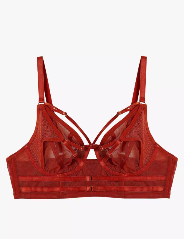 PP3144RU Playful Promises Eddie Crossover Wrap Bra Core - PP3144RU Rust 