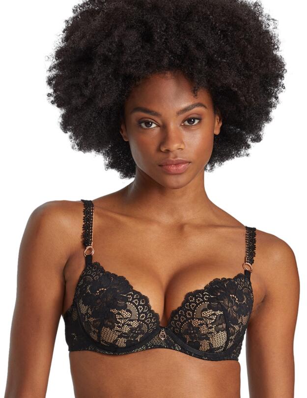 Aubade Night Bird Moulded Plunge Bra Black Queen