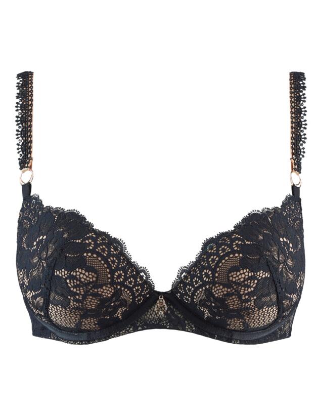 Aubade Night Bird Moulded Plunge Bra Black Queen