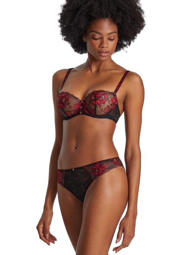 Aubade Melodie Dete Underwired Half-Cup Bra Black Cherry 