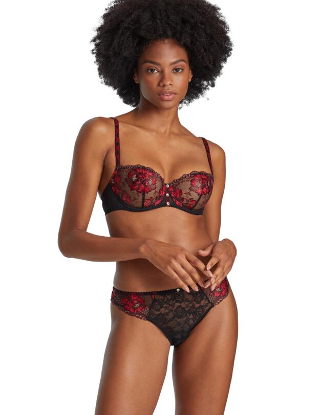 Aubade Melodie Dete Underwired Half-Cup Bra Black Cherry 