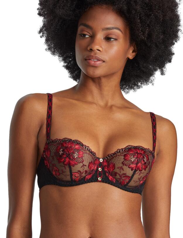 Aubade Melodie Dete Underwired Half-Cup Bra Black Cherry 