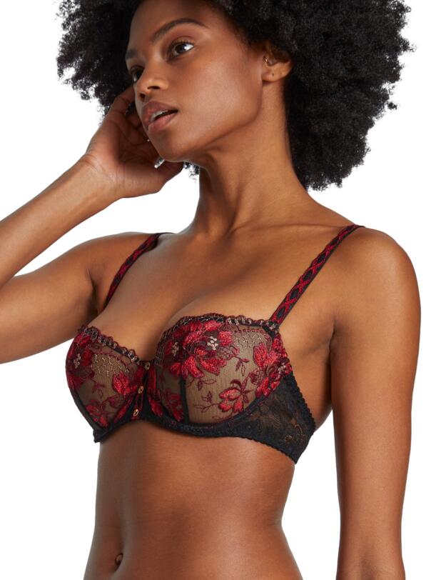 Aubade Melodie Dete Underwired Half-Cup Bra Black Cherry 