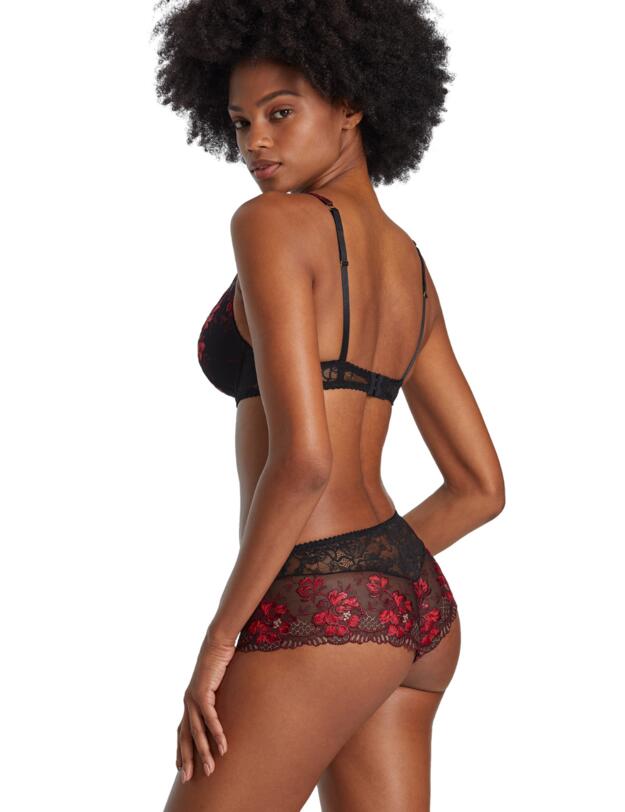 Aubade Melodie Dete Shoulder Plunge Bra Black Cherry 