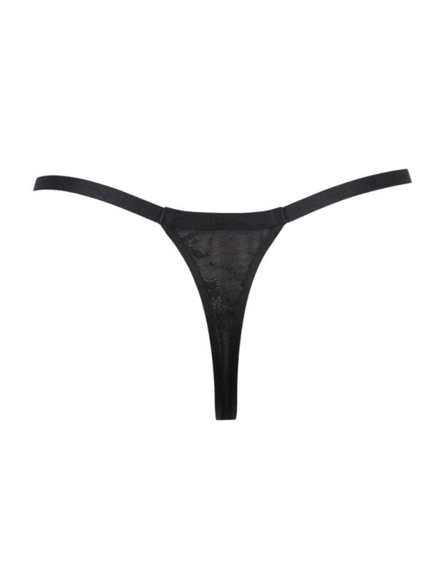 Pour Moi India High Leg Tanga Thong Black