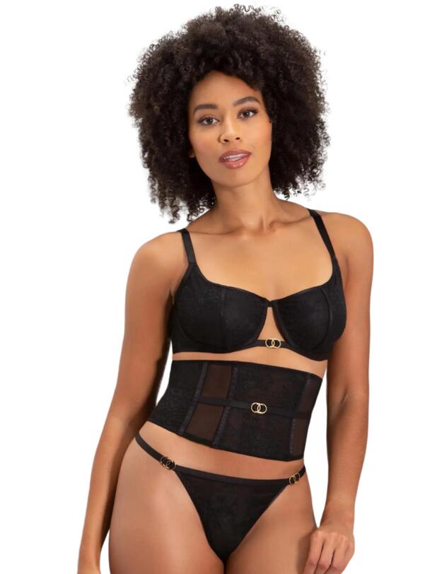 Pour Moi India High Leg Tanga Thong Black