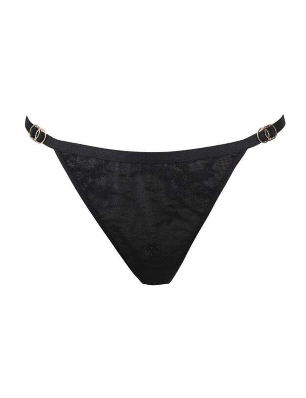 Pour Moi India High Leg Tanga Thong Black