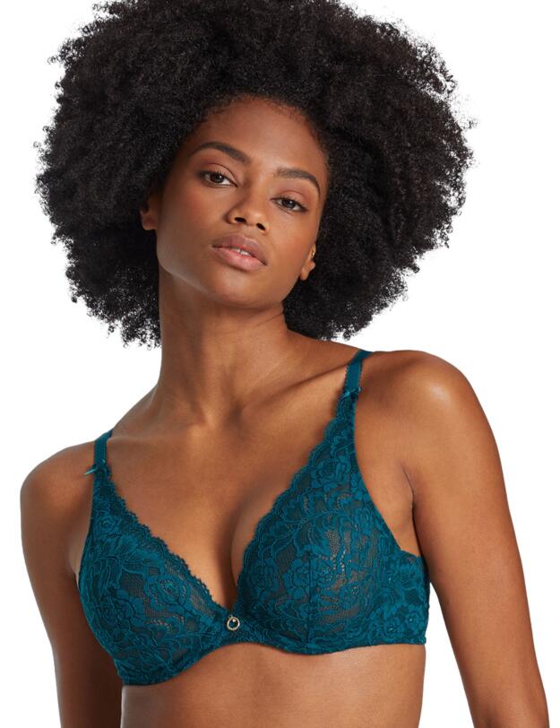  Aubade Rosessence Plunging Triangle Bra Deep Green