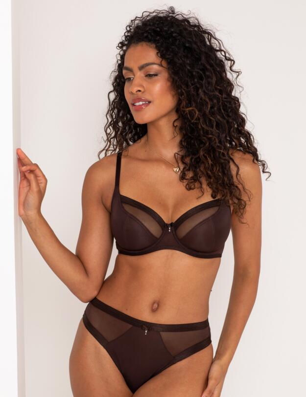 Pour Moi Viva Luxe High Leg Brief Chocolate 
