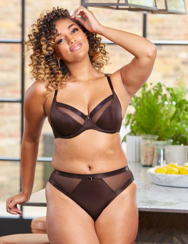 Pour Moi Viva Luxe High Leg Brief Chocolate 