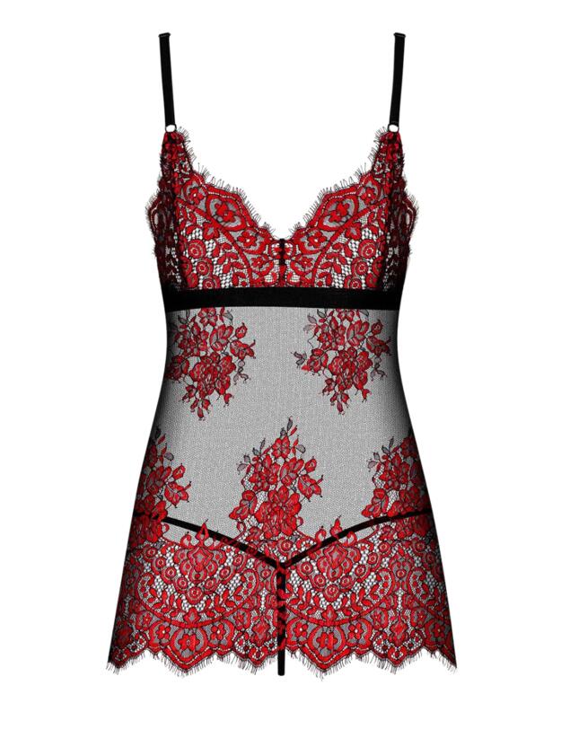 Obsessive Redessia Babydoll And Thong Red