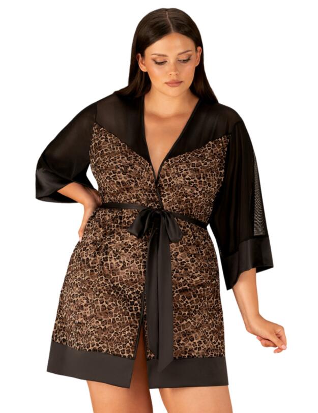 Obsessive Allunes Peignoir Black 