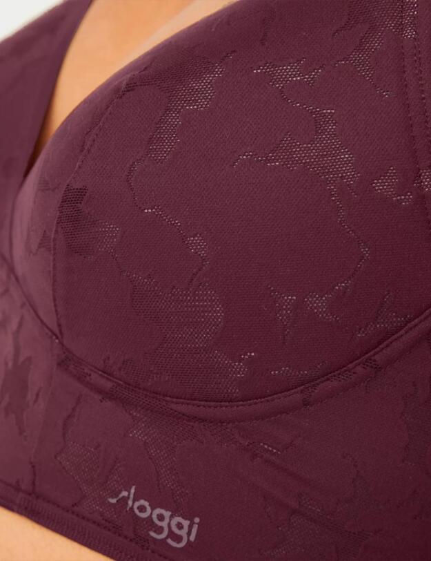 Sloggi Zero Lace Longline Bra Claret 