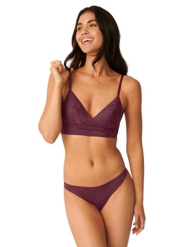 Sloggi Zero Lace Longline Bra Claret 
