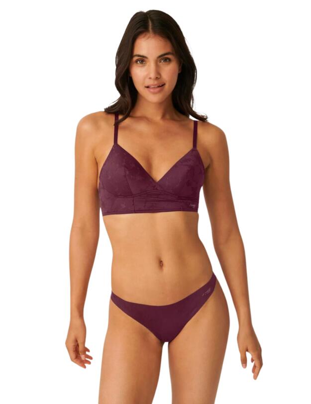 Sloggi Zero Lace Longline Bra Claret 