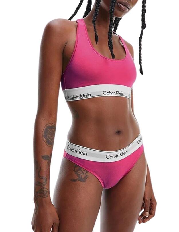 Calvin Klein Modern Cotton Unlined Bralette Raspberry Sorbet