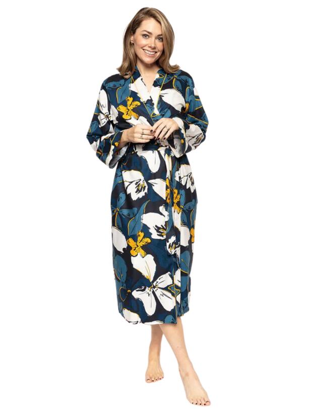 Cyberjammies Verity Long Sleeve Dressing Gown Floral Print 