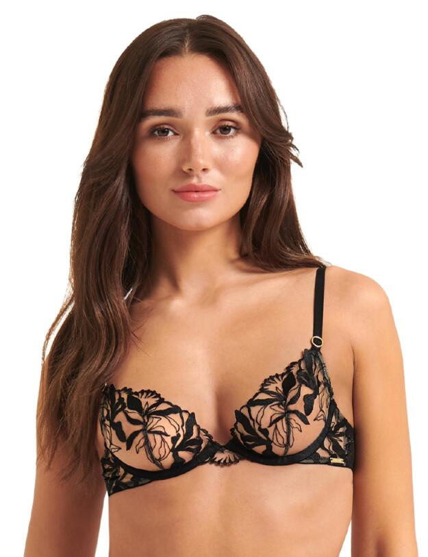 Bluebella Persephone Plunge Bra Sheer/Black