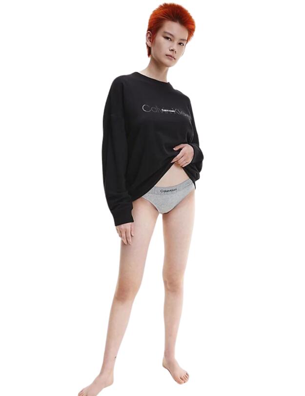 Calvin Klein Embossed Icon Lounge Long Sleeve Sweatshirt Black 