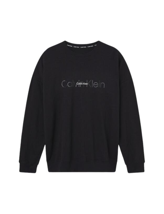 Calvin Klein Embossed Icon Lounge Long Sleeve Sweatshirt Black 