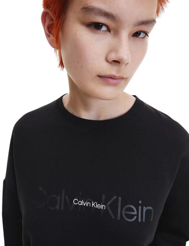 Calvin Klein Embossed Icon Lounge Long Sleeve Sweatshirt Black 