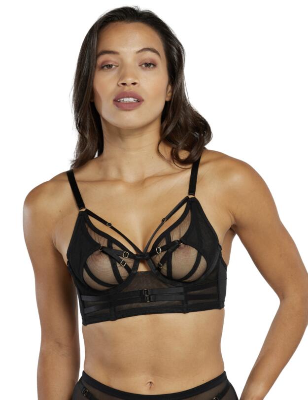 Playful Promises Eddie Crossover Wrap Bra Core Black 