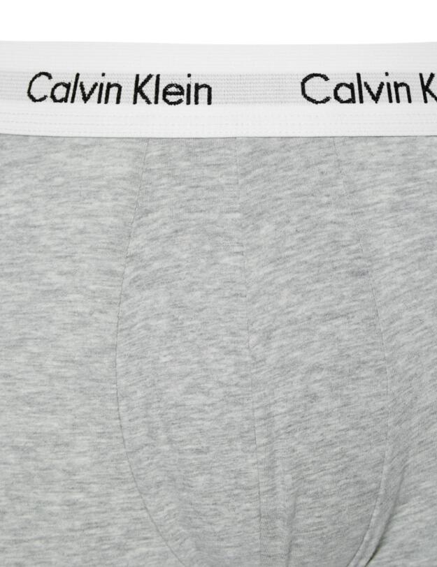 Calvin Klein Mens Cotton Stretch Three Pack Low Rise Trunks Black/White/GreyHeather 