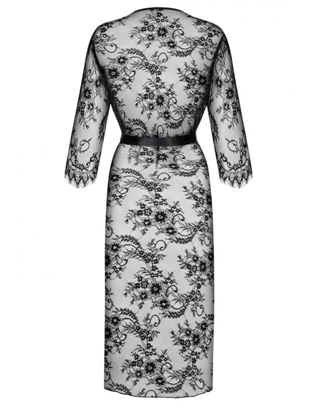 Obsessive Lashy Peignoir Robe Black