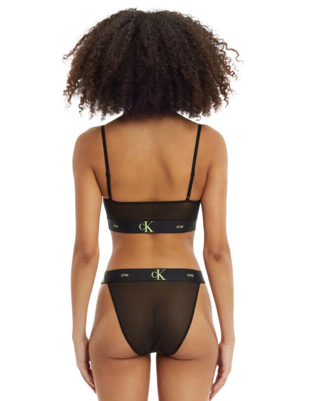 Calvin Klein CK One Mesh High Leg Tanga Brief Black
