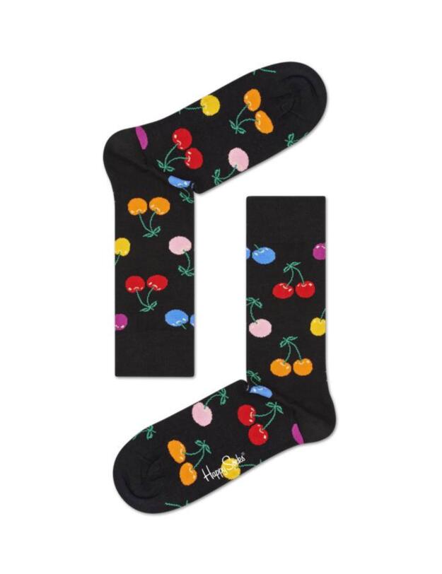 Happy Socks Organic Cotton Cherry Socks Black 