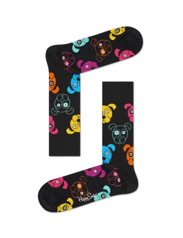DOG01-9050 Happy Socks Organic Cotton Dog Sock - DOG01-9050 Black