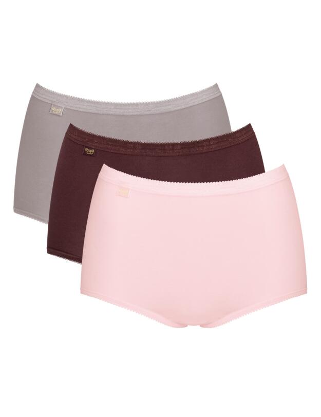 Sloggi Basic Maxi Briefs Three Pack Pink/Grey/Brown
