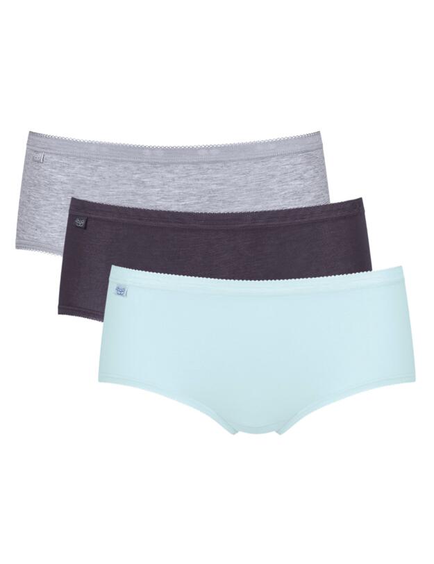 Sloggi Basic Midi Briefs Three Pack Blue Dark Combination 