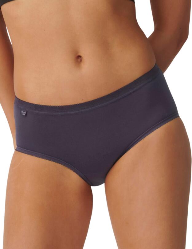 Sloggi Basic Midi Briefs Three Pack Blue Dark Combination 