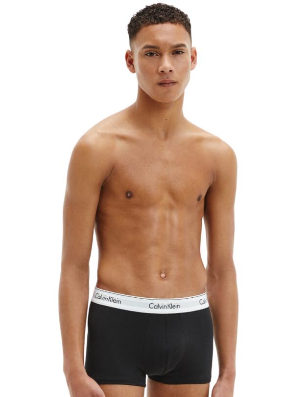 Calvin Klein Mens Modern Cotton Trunk Briefs 2 Pack Black