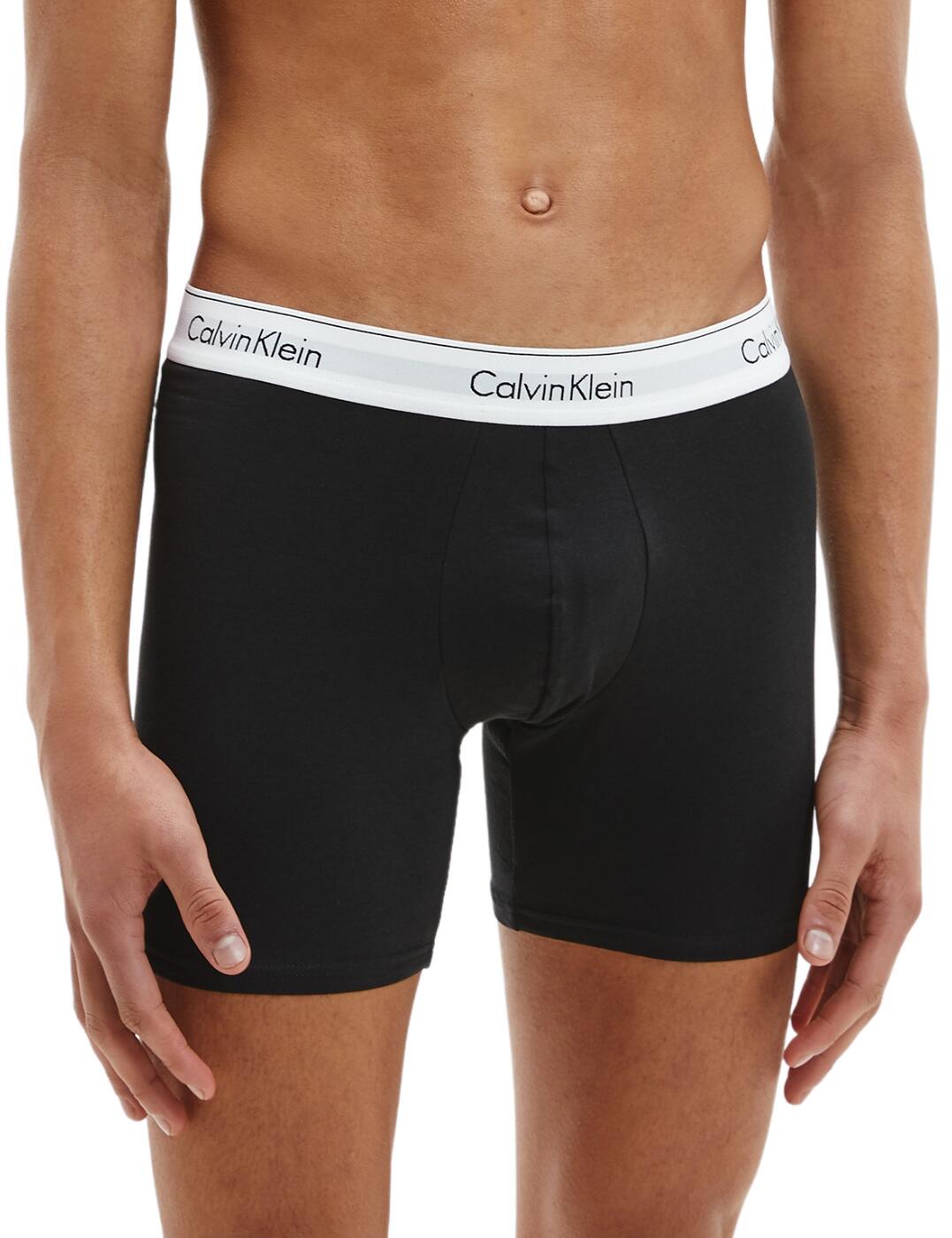 Calvin Klein Mens Modern Cotton Boxer Briefs 2 Pack Black