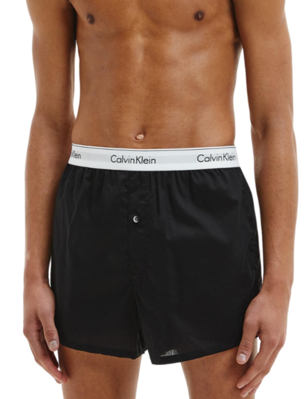 Calvin Klein Mens Modern Cotton Slim Boxers 2 Pack - Black