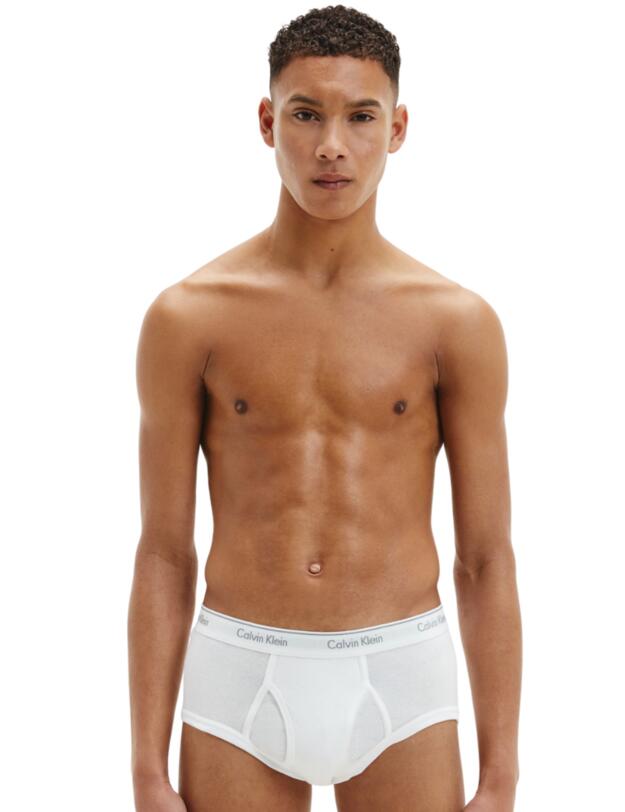  Calvin Klein Cotton Classics Briefs 3 Pack - Black/White/Grey Heather