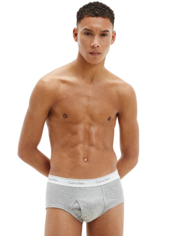  Calvin Klein Cotton Classics Briefs 3 Pack Black/White/Grey Heather