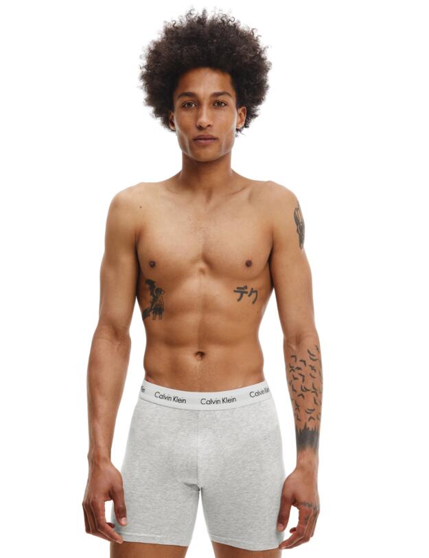 Calvin Klein Cotton Stretch Boxer Briefs Three Pack - Black/White/Grey Heather