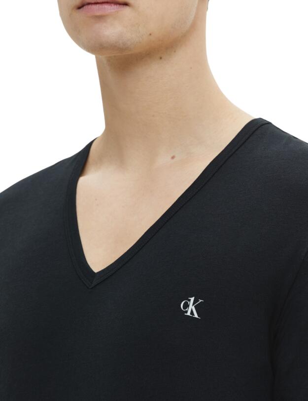 Calvin Klein Mens CK One V Neck T-Shirt 2 Pack Black