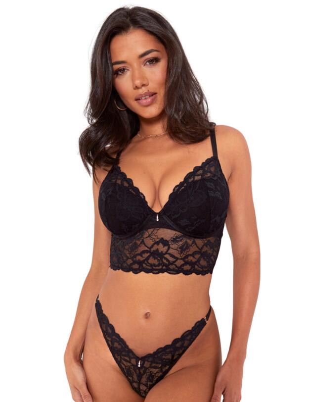 Pour Moi Manhattan Padded Longline Bra Black