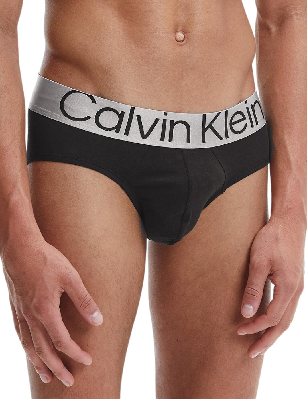 Calvin Klein Mens Steel Cotton Hip Briefs 3 Pack Black