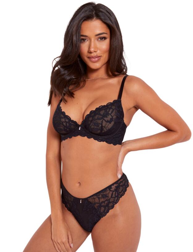 Pour Moi Manhattan High Leg Brief Black