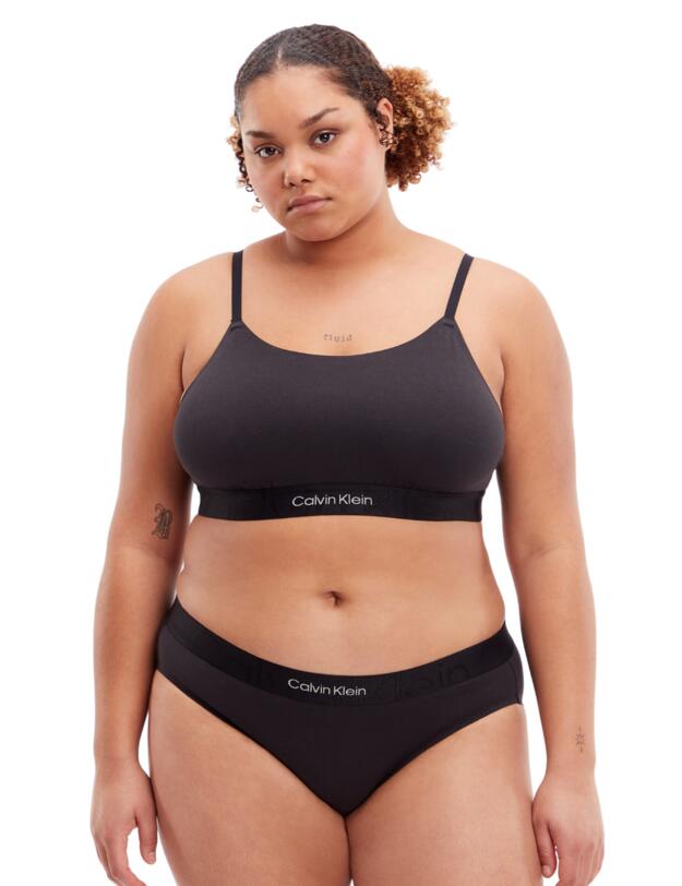 Calvin Klein Embossed Icon Cotton Unlined Bralette Black