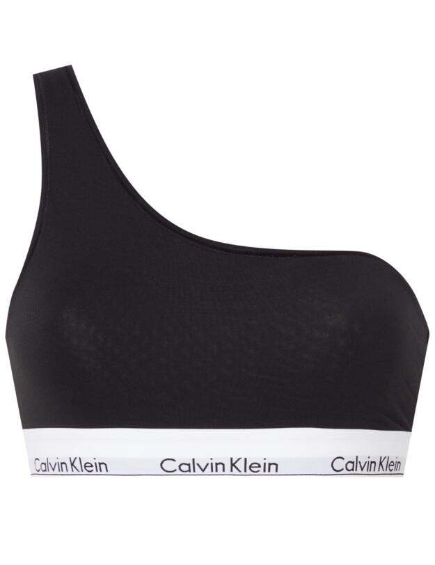 Calvin Klein Modern Cotton Unlined One Shoulder Bralette Black
