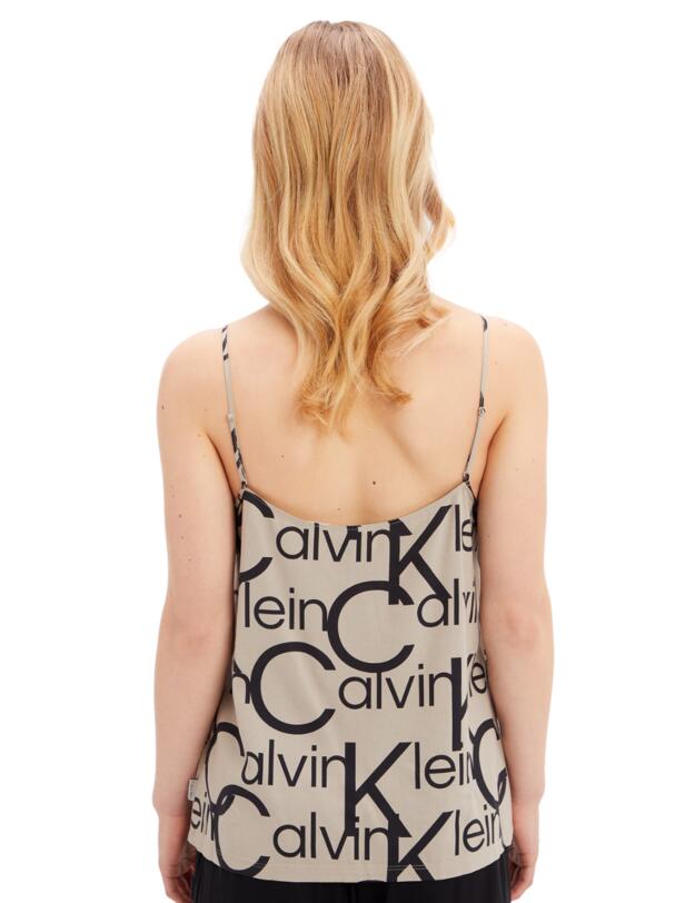 Calvin Klein Pyjama Camisole Large Black Logo/Winter Linen