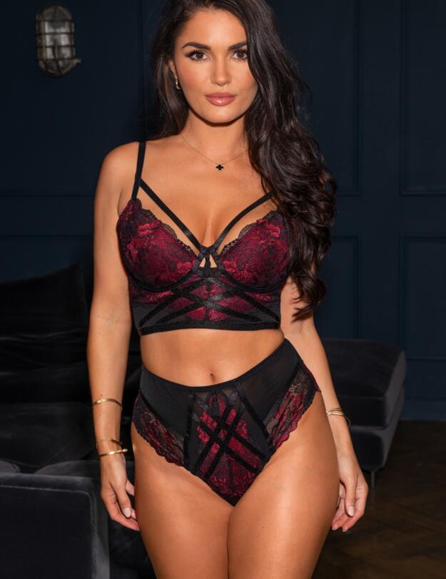 Pour Moi After Hours Padded Longline Bra Red/Black 