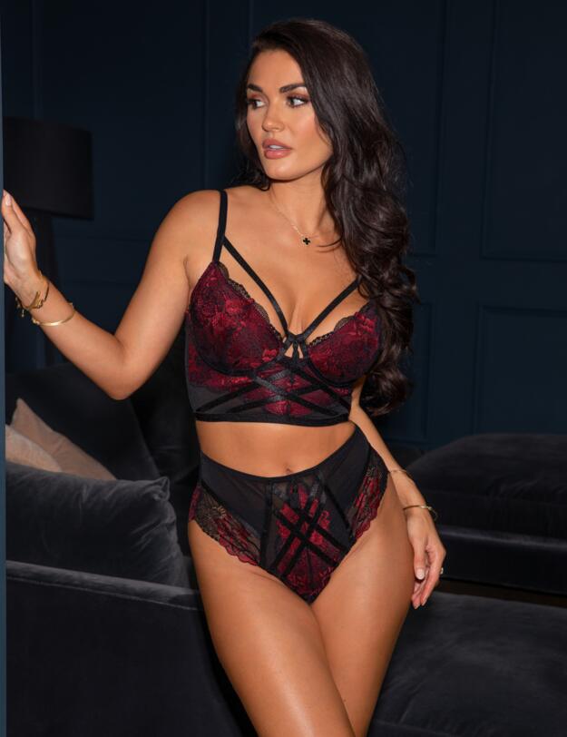 Pour Moi After Hours Padded Longline Bra Red/Black 