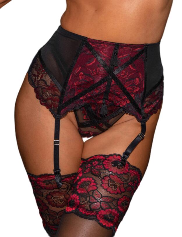 Pour Moi After Hours Deep Suspender Red/Black 